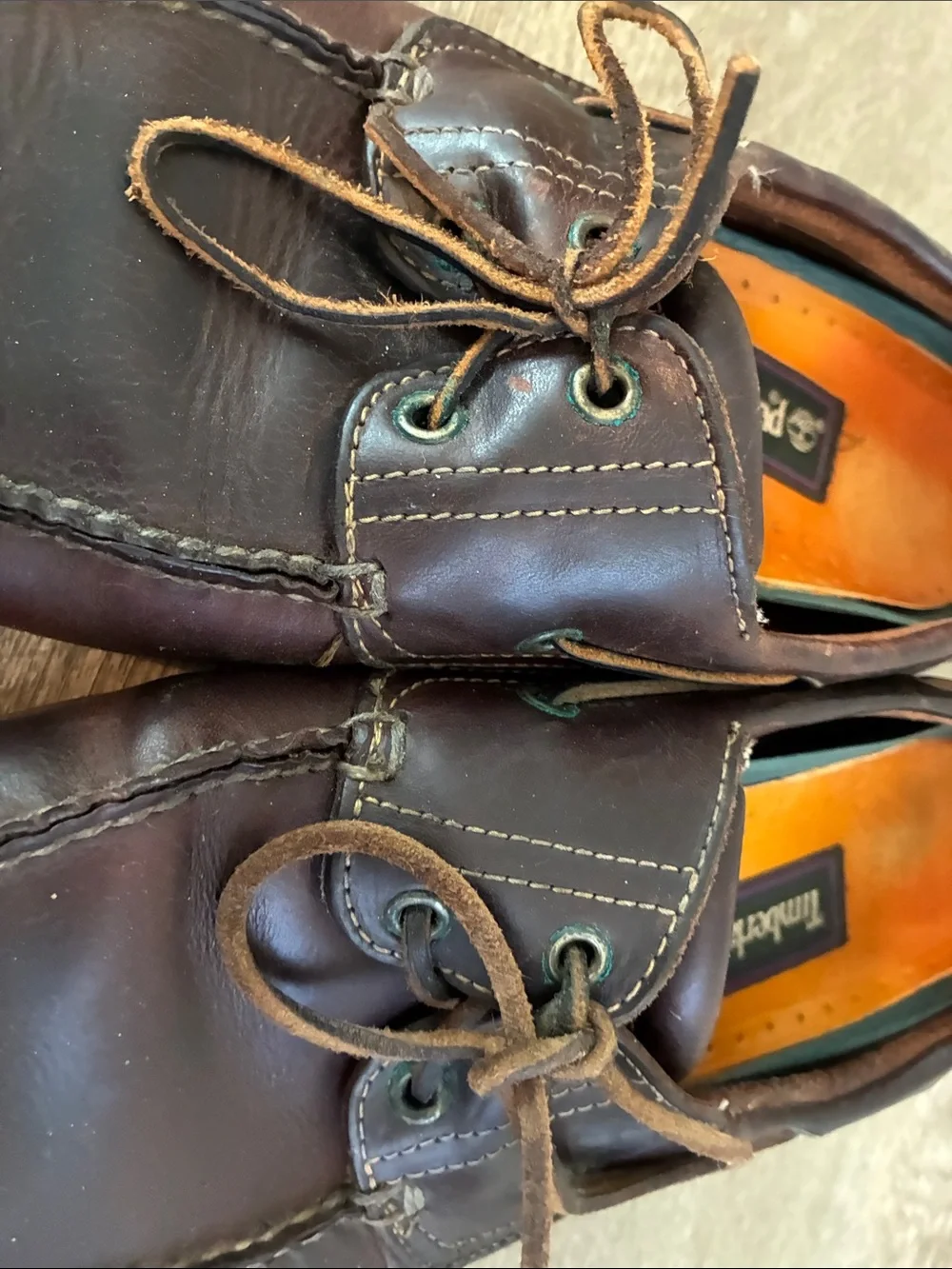 Timberland Dark Brown Leather Moc-Toe Boat Shoes